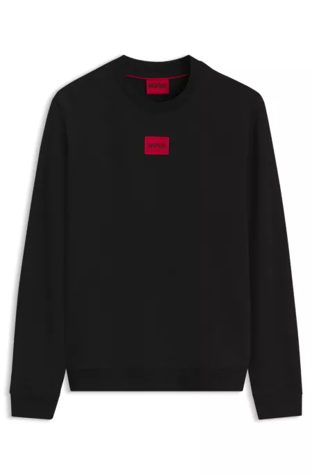 Cotton-terry sweatshirt with logo label