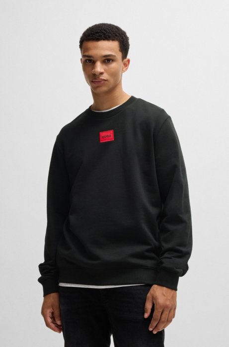 Cotton jersey sweatshirt with patch in grey