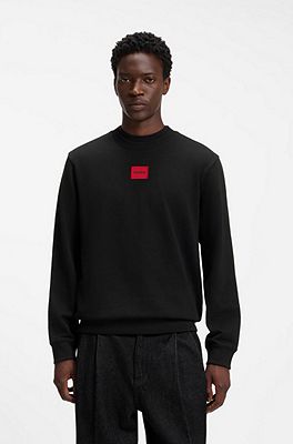 HUGO - Regular-Fit Sweatshirt aus Baumwoll-Terry mit Logo-Etikett