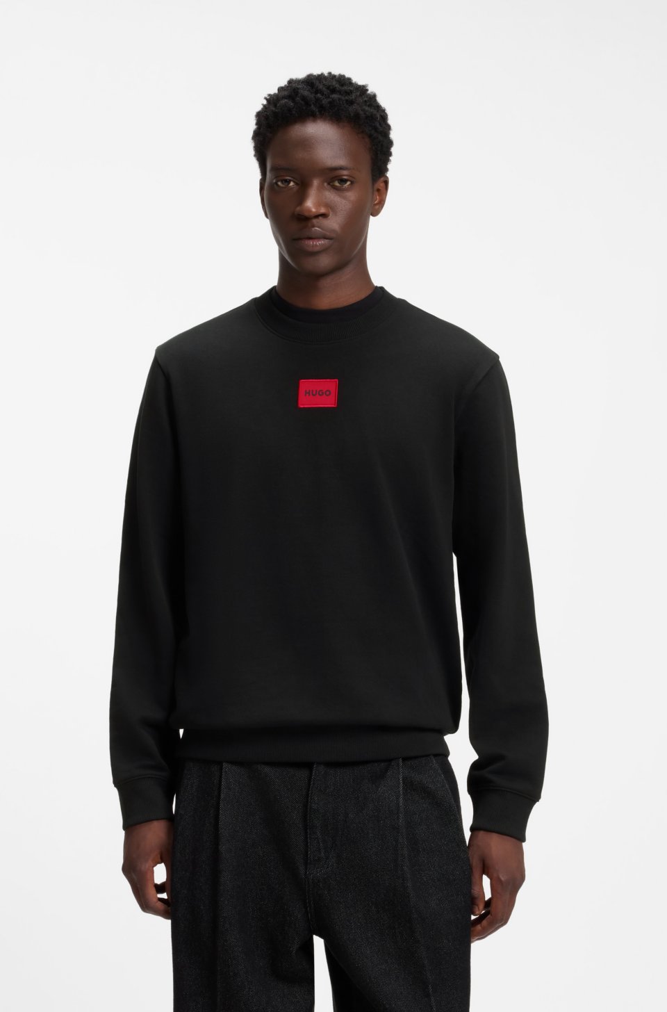 Cotton-terry sweatshirt with logo label