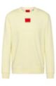 Cotton-terry sweatshirt with red logo label, Light Yellow