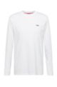 Long-sleeved cotton T-shirt with logo embroidery, White
