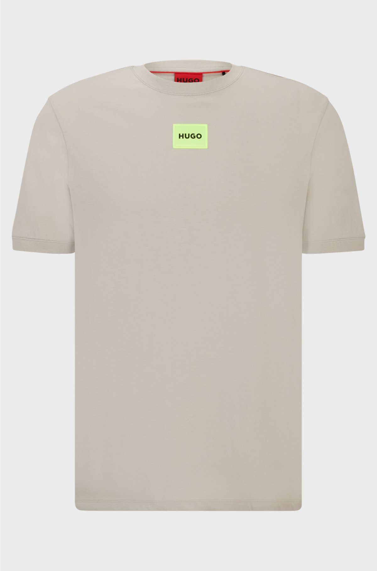 Cotton-jersey T-shirt with logo label, Light Grey