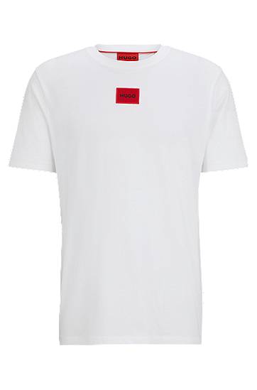Cotton-jersey T-shirt with logo label, Hugo boss