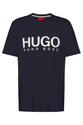 T-shirt à col rond en coton pur avec logo imprimé