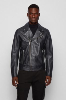 boss leather jacket mens