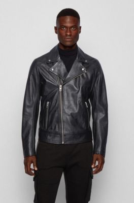 hugo boss men leather jacket