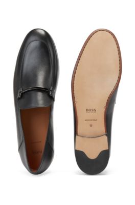 BOSS - Italian-made loafers in leather 