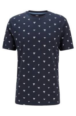 T-shirt en coton flammé à motif dents de requin