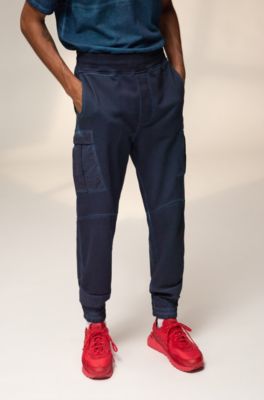blue cargo trousers