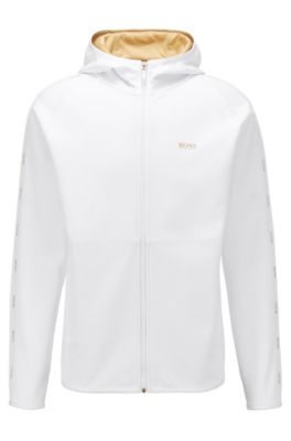 hugo boss hooded sweatshirt with logo and reflective detailing