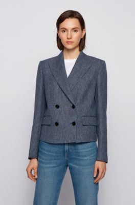 BOSS - Double-breasted cropped jacket 