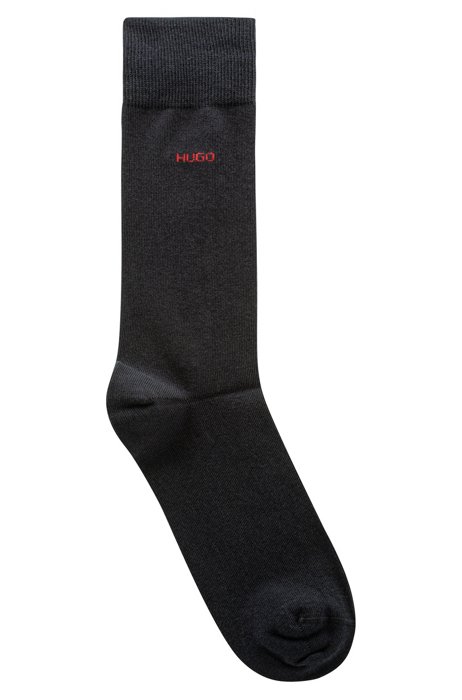 Zweier-Pack Logo-Socken aus gekämmtem Baumwoll-Mix, Dunkelblau