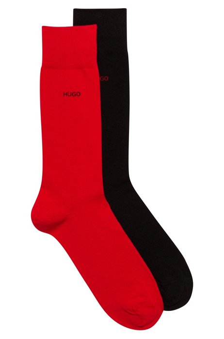 Zweier-Pack Logo-Socken aus gekämmtem Baumwoll-Mix, Gemustert
