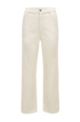 Jeans regular fit in comodo denim elasticizzato color ecru, Bianco