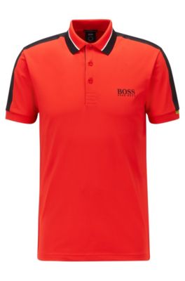 hugo boss red long sleeve polo