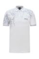 Slim-fit polo shirt with botanical print, White