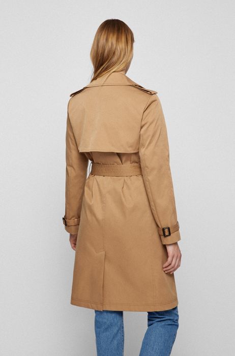 Belted Trench Coat In Water Repellent Twill, Trench Coat Water Resistant