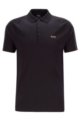 Gold-tone-logo polo shirt in a slim fit
