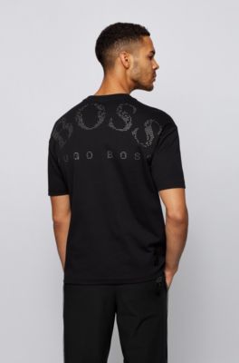 BOSS by HUGO BOSS Baumwolle Relaxed-Fit T-Shirt aus Bio-Baumwolle mit eingerahmtem Logo in Schwarz für Herren Herren T-Shirts BOSS by HUGO BOSS T-Shirts 