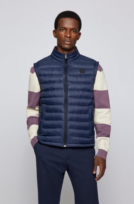 Packable down gilet with water-repellent outer, Dark Blue
