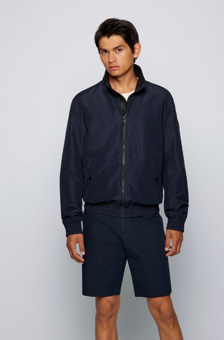 Water-repellent blouson jacket in cotton-touch fabric, Dark Blue
