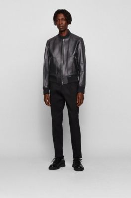 hugo boss men's jacket leather