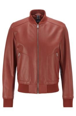 Men's Leather Jackets | Brown | HUGO BOSS