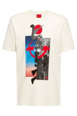 T-shirt en coton à motif calligraphié
