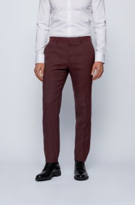 red slim fit trousers