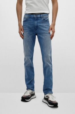 light blue slim straight jeans