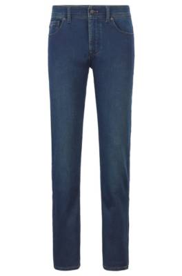 Jean Slim Fit en maille de denim bleu foncé