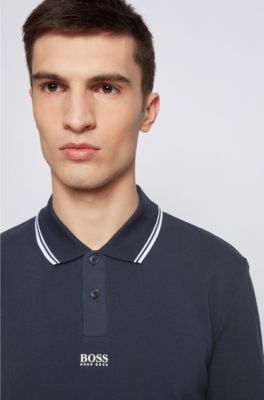 Hugo Boss Cotton-piqué polo shirt with seven-layer logo. 5