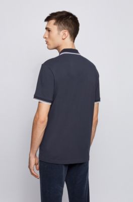 Hugo Boss Cotton-piqué polo shirt with seven-layer logo. 4