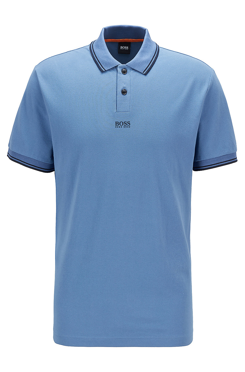 løn kit Fest BOSS - Cotton-piqué polo shirt with seven-layer logo