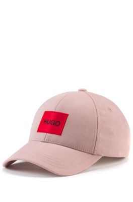 HUGO - Cap cotton twill with red logo label