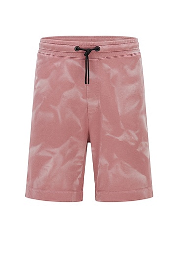 漂洗喷涂处理棉质混纺面料短裤,  680_Light/Pastel Pink