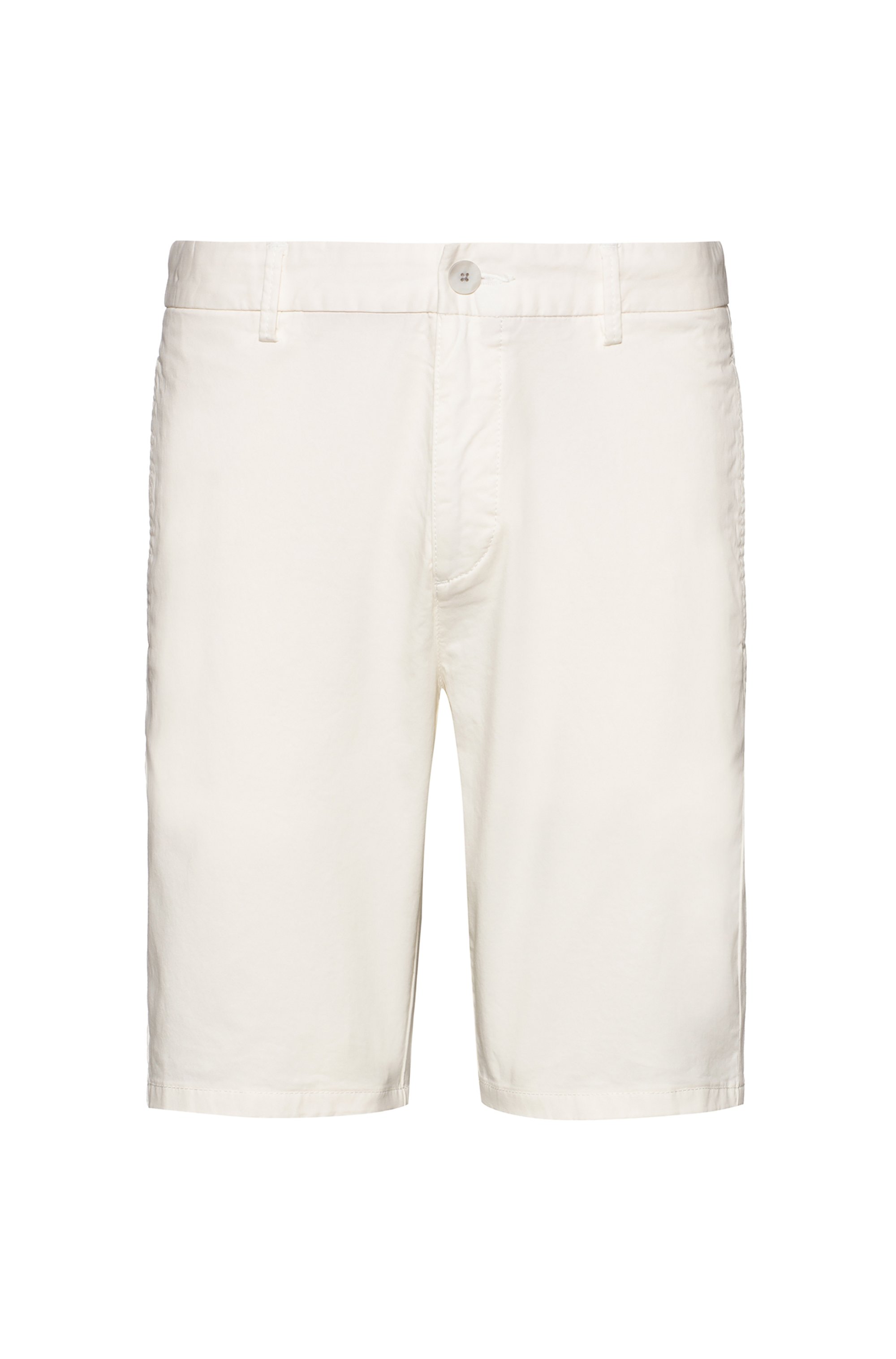 Slim-fit shorts in stretch-cotton gabardine, White