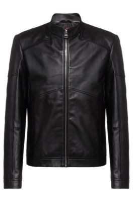 HUGO Extra slim fit Biker Jacket In Nappa Leather