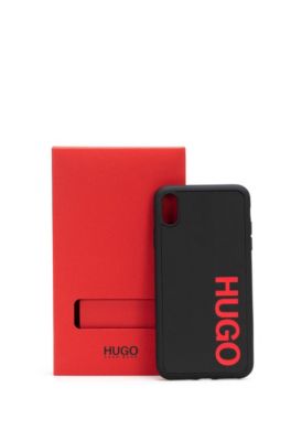 HUGO - Logo phone case covered with leather