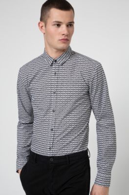 hugo boss patterned shirt