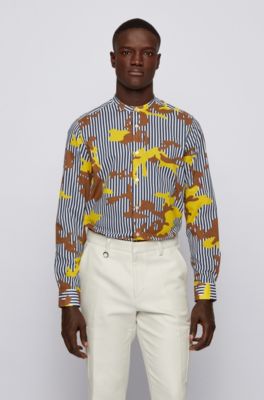 hugo boss patterned shirt