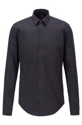 Chemise Slim Fit en popeline de coton mélangé