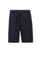 Relaxed-fit shorts in stretch-cotton poplin, Dark Blue