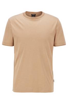 T-shirt Slim Fit en coton interlock à fines rayures