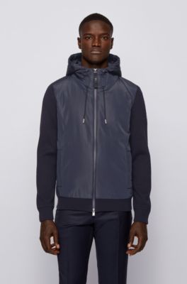 hugo boss hooded sweatshirt with logo and reflective detailing