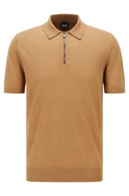 Polo à manches courtes et encolure zippée