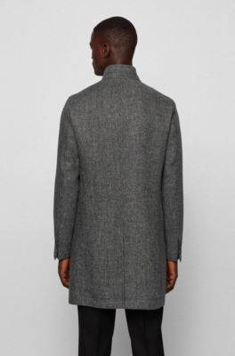 hugo boss grey overcoat