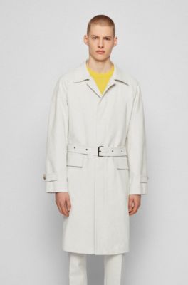 Relaxed-fit coat in bonded cotton with 