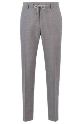 Pantalon taille haute Slim Fit en laine vierge